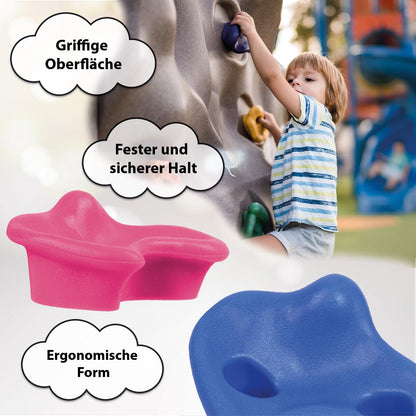 ALPIDEX Kids Climbing Holds colorful 5/10/15/20/30 pieces Climbing Stones including mounting material, load capacity up to 200 kg, suitable for indoor and outdoor use - 30 pieces