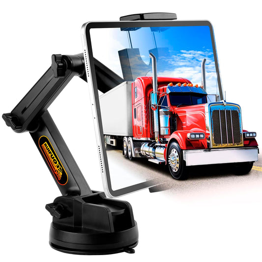 Car Tablet Holder, Tablet Holder for Truck, Heavy Duty Super Suction Cup for Tablet & iPad Holder Truck Dashboard Windshield 16.7 Inch Long Arm & Stable, for 4.7-12.9 Devices (Black)