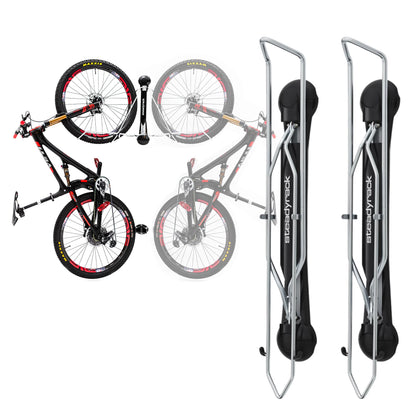 Steadyrack Bike Wall Mount - Mountain Bike Rack - Vertical Bike Wall Mount as storage solution for your home, garage, or bike park - 2-pack