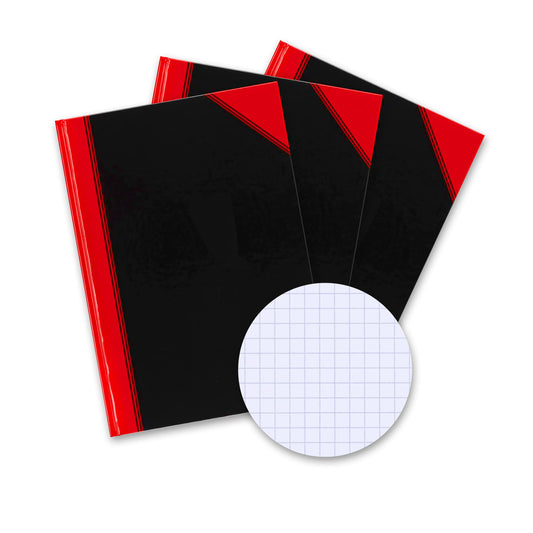 Bantex Notebook A4 squared, 192 pages, 70 gsm, Hardcover, black, pack of 3.