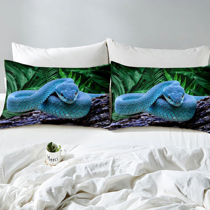 Loussiesd Snake Duvet Cover Set Animal Theme Bedding Set 135x200cm for Kids Boys Girls 3D Snake Print Bedding Set Wild Animal Room Decor 2Pcs Zipper