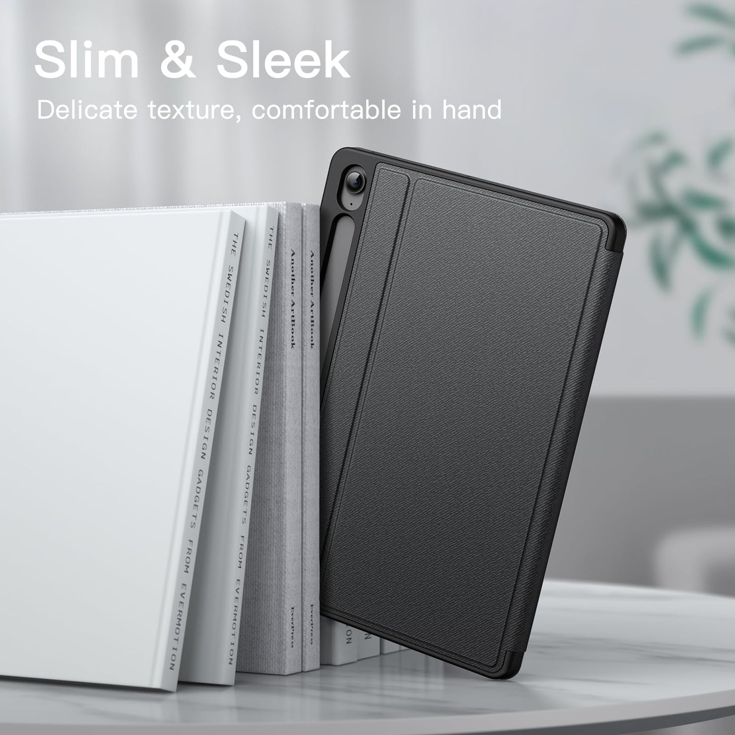JETech case for Samsung Galaxy Tab S9 FE 10.9 inch with S Pen holder, slim folio stand tablet case, multi-angle viewing (black)