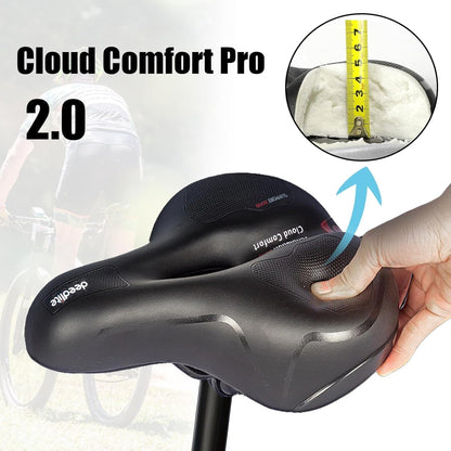 Bike seat Cloud Comfort Pro Max Saddle - Finally Pain-Free Cycling Comfortable Soft Memory Foam Bicycle Saddle with Red Warning Stripe City Bike Saddles Mountain Bike Saddles with Suspension