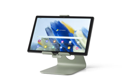 Tabdoq solid tablet stand compatible with all tablets and iPads from 8 to 13 inches, green.