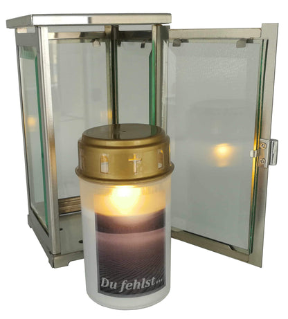 Grave light, grave lantern, modern stainless steel grave lamp including LED grave light.
