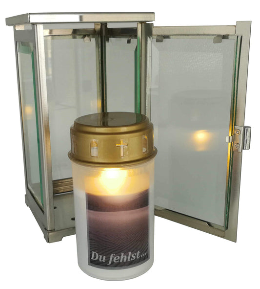 Grave light, grave lantern, modern stainless steel grave lamp including LED grave light.
