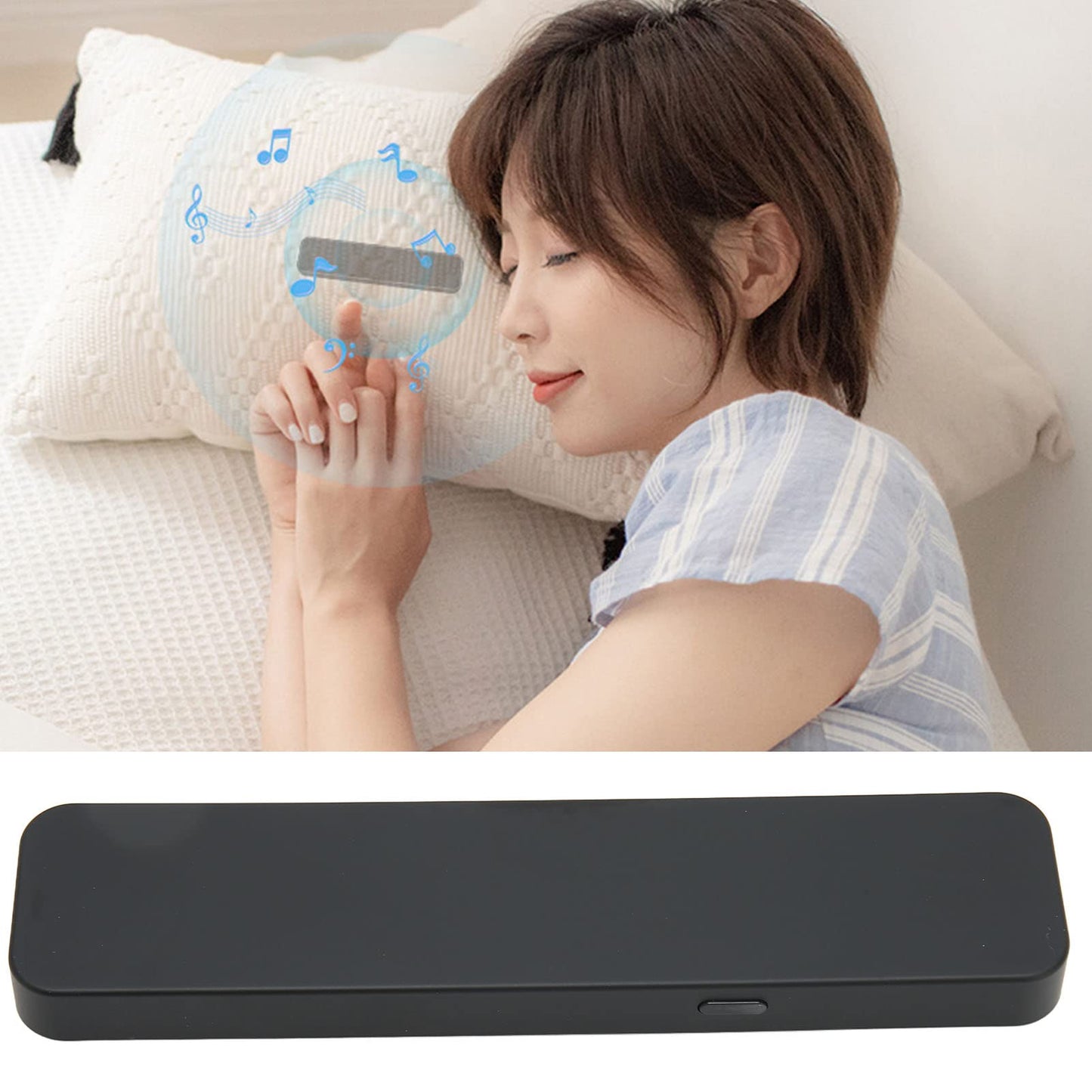 BT Pillow Speaker for Sleeping, Bone Conduction Stereo Wireless Music Sleep Speaker, Under Pillow Speaker, Insomnia, White Noise, 20 Hours Playtime.