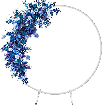 2M Metal Balloon Arch Kit, Iron Wedding Arch, DIY Metal Round Balloon Arch Garland, Round Ring Balloon Arch Kit, DIY Curved Bows, Flower Decor for Birthday Party, Christmas, Wedding