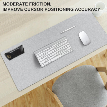 DAWNTREES Felt Desk Pad, Computer Mat for Desk, Desk Mat for Desktop, Large Mouse Pad for Desk, Desk Pad for Keyboard and Mouse (light grey)