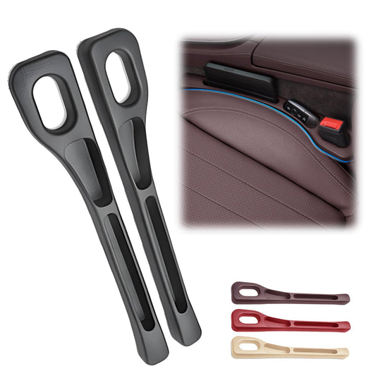 Car Seat Gap Filler, 2025 New Car Seat Storage Box, 1 Pair Universal Car Seat Gap Filler Organizer Storage Box Seat Gap Plug for Car SUV Truck (Black, 2PC)