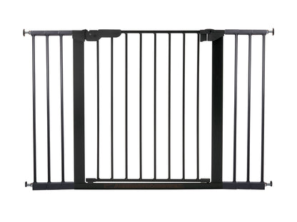 BabyDan Premier, extra wide pressure-mounted stair gate, 112-119.3 cm, door guard/barrier/baby gate/safety gate, metal, black, Made in Denmark (dog gate)