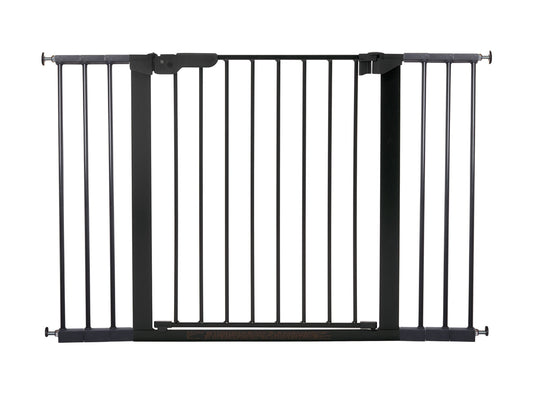 BabyDan Premier, extra wide pressure-mounted stair gate, 112-119.3 cm, door guard/barrier/baby gate/safety gate, metal, black, Made in Denmark (dog gate)