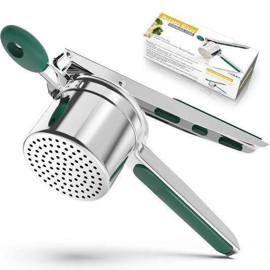 Spaghetti ice cream scoop for ice cream, potato press for large cups, Non-slip silicone grip adds extra strength, Spaghetti ice cream squeeze for ice, made of stainless steel, dishwasher safe.