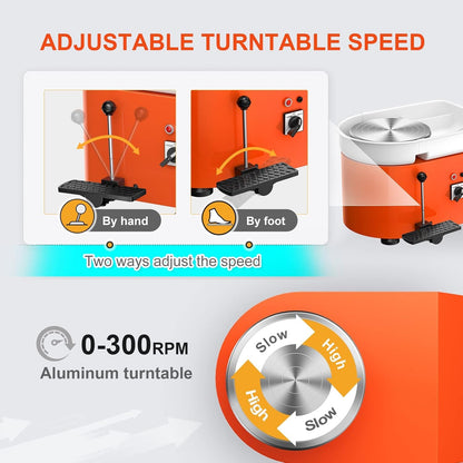 VAYOTOY Electric Pottery Wheel 25CM 350W Professional Pottery Wheel Forming Machine Ceramic Clay Machine with Pottery Tools for Adults, Pottery Beginners, Pottery Studio