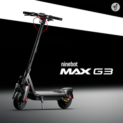Segway-Ninebot MAX G3 D, E-scooter with street legal, 80km range in Eco mode, 75km at 20km/h, 3.5h charging time, 130kg max weight capacity, dual hydraulic suspension, smart display.