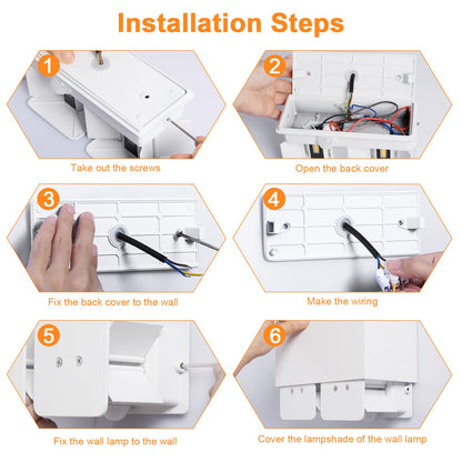 Kingwen 20W LED wall lights with motion sensor White indoor wall lamp 3000K outdoor lamp with motion sensor Warm white LED wall light indoor rectangular adjustable beam angle outdoor wall lamp IP65