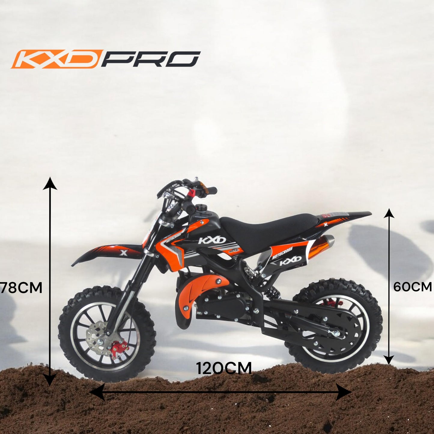 KXD 701 49cc Dirt Bike Dirtbike CrossBike Enduro children DirtBike pocket 49cc Pitbike PocketBike Motocross motorcycle Motorsport Pocket Vollcross Crossbike (orange)