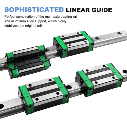 CNCMANS HGR15 linear guide rail 2 pieces HGR15 1000mm guide rail with 4 pieces high precision HGH15CA linear bearing block, CNC parts for 3D printer (linear guide HGR15 1000mm)