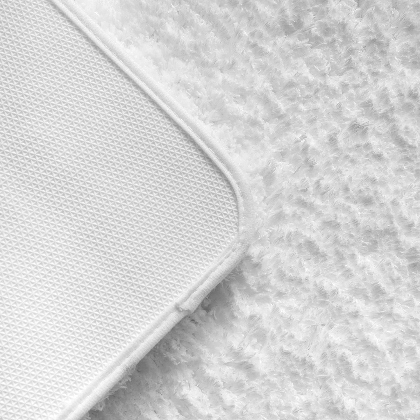 MIULEE Bath Mat Soft Non-Slip Bathroom Rug Foot Mat Bedroom Rug Fluffy Carpet Bathroom Rug Shower Mat for Bathroom & Living Room Bedroom 50x80 cm White