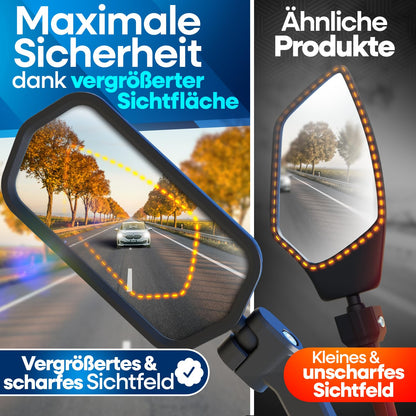 NEXTCOVER® handlebar bike mirror [right] with ProVision real glass I stable bike rearview mirror I mirror right I bike rearview mirror I eBike I EScooter I bike mirror E Bike