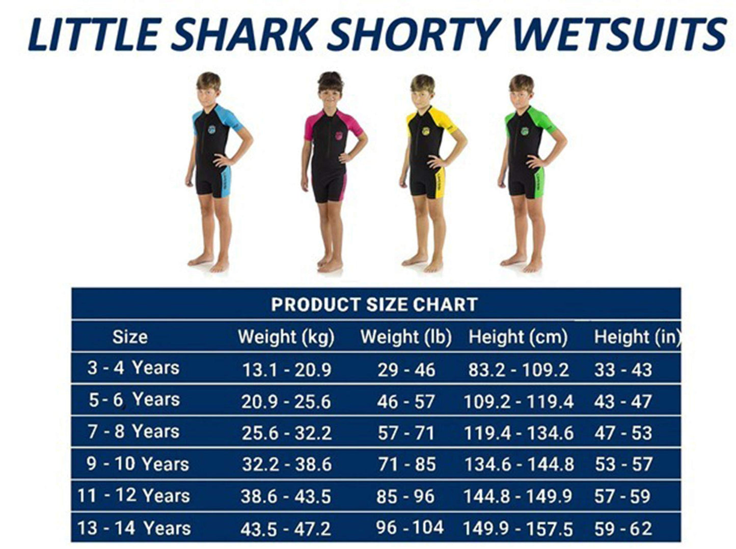 Cressi Little Shark Jr Shorty 2mm - Short sleeve wetsuit for kids, Aquamarine/Yellow, 13/14 years