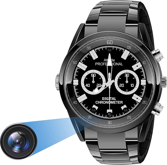 Menborn compact camera spy camera watch type infrared motion detection camera 32 GB
