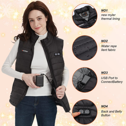 Gokozy Heated Vest for Women - heated vest with battery pack | Lightweight and warm coat | heated outdoor jacket