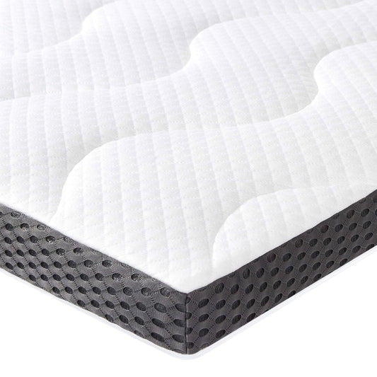 Amazon Basics Mattress Topper 90 x 190 cm, 7 cm height Gel Foam Mattress Pad, white