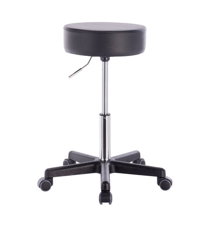 1stuff Professional Rolling Stool Squash 35 - approx. 51-71 cm seat height - office stool adjustable in height with high load capacity - sturdy practice stool - classic doctor's stool with casters - 360° swivel stool (Black)