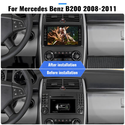 CAMECHO 1+32G Android 13 car radio with navigation for Mercedes Benz W169 W245 B160 B170 B180 B200 W639 Vito Viano W906 Sprinter, 8 inch screen with Mirror Link WiFi FM Bluetooth and USB+backup camera