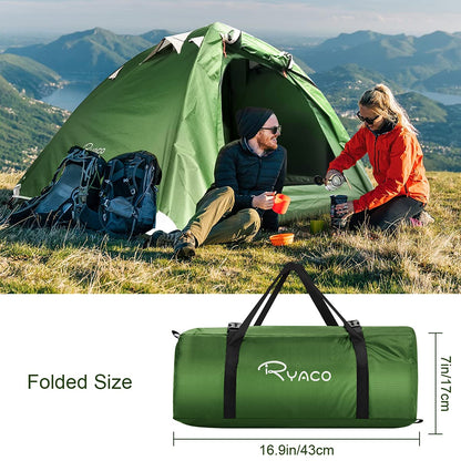 RYACO Tent 2-3 Person Camping Tent, 2 Doors Waterproof & Windproof 3-4 Season Ultralight Tents for Adult Camping, Backpacking, and Outdoor Hiking Gear