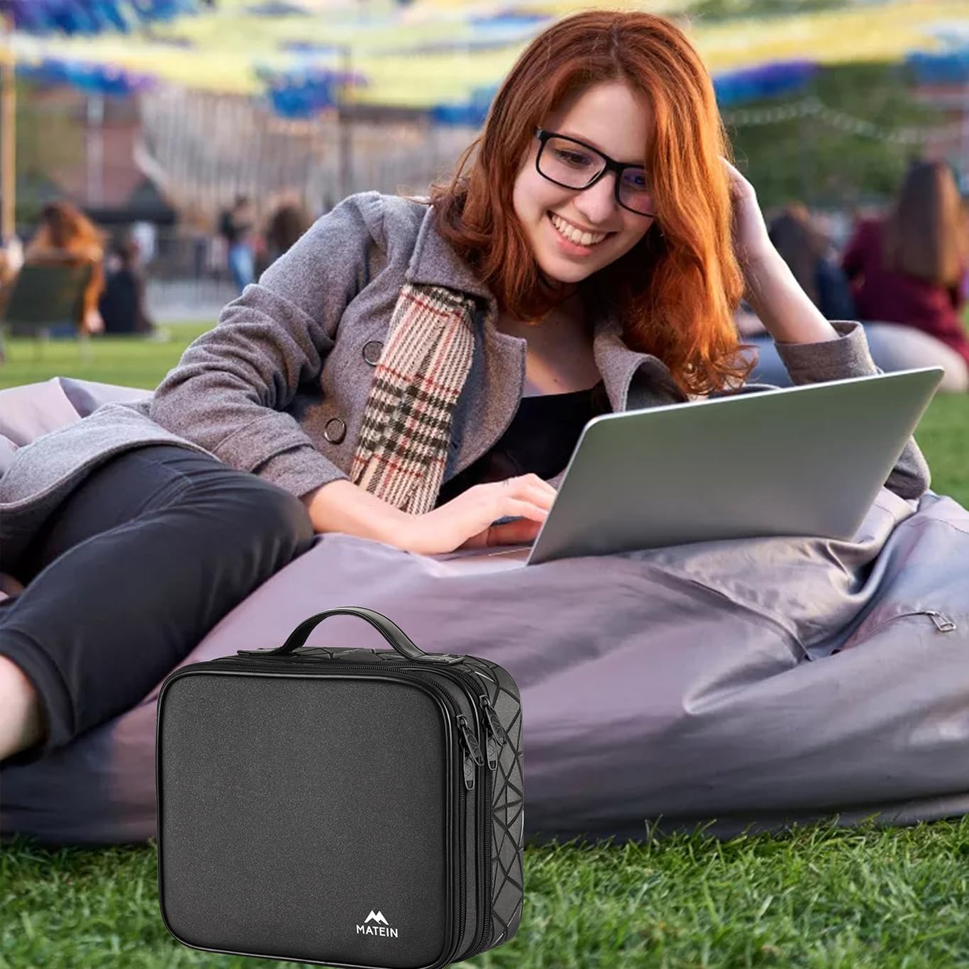 MATEIN Cable Bag Organizer, Cable Storage Travel 3-Layer Cable Organizer Cable Storage Cable Organizer Bag Charger Electronics Bag for Phone, Black