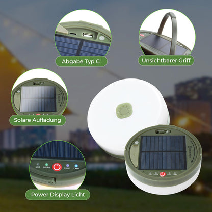 10m Solar Camping String Lights, Warm White+RGB Camping String Lights, Solar&USB Charging, 13 Modes Outdoor Camping Lamp with Remote Control, 130 LEDs Portable Camping Lights for Camping.