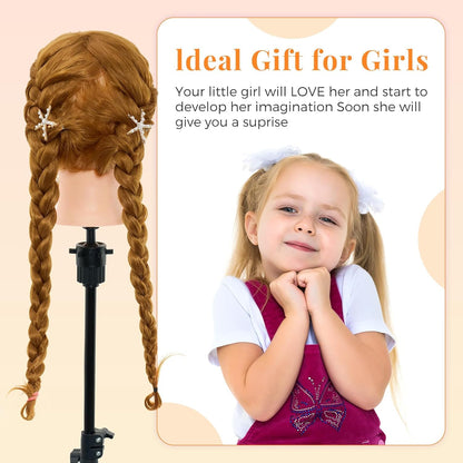"Neverland Beauty 30" Practice Head Styling Mannequin 100% Synthetic Hair Wig Head Doll Head Training Heads Styling Head Training Head With Stand + DIY Hair Accessories styling Set"