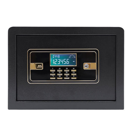 22L safe lockbox with fireproof waterproof money bag, electronic safe with keypad, digital furniture safe with LED light home safe for money jewelry documents