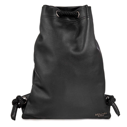 Berlin Bags Premium gym bag made of leather, sports backpack with drawstring for women and men - Black