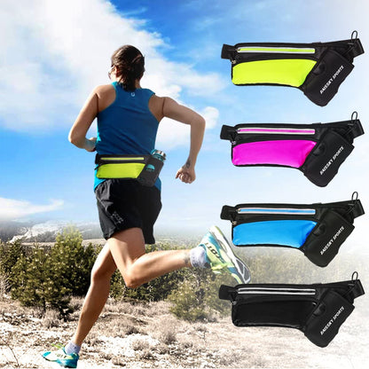 Guzack waist bag for water bottle, sports waist pack for outdoor fitness like cycling, hiking, and walking. Running belt fits phones up to 7.0", bottle not included.