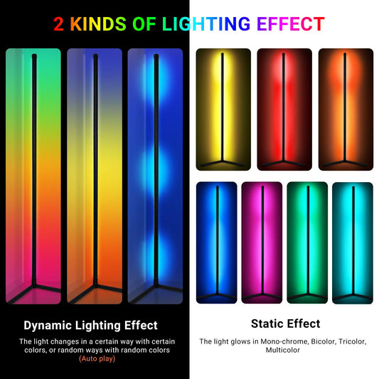 LUXJET Color Changing LED Floor Lamp Dimmable with Remote Control for Living Room, RGB Floor Lamps Star Sky Effect for Bedroom (1 Piece-156CM, Multi-colored)