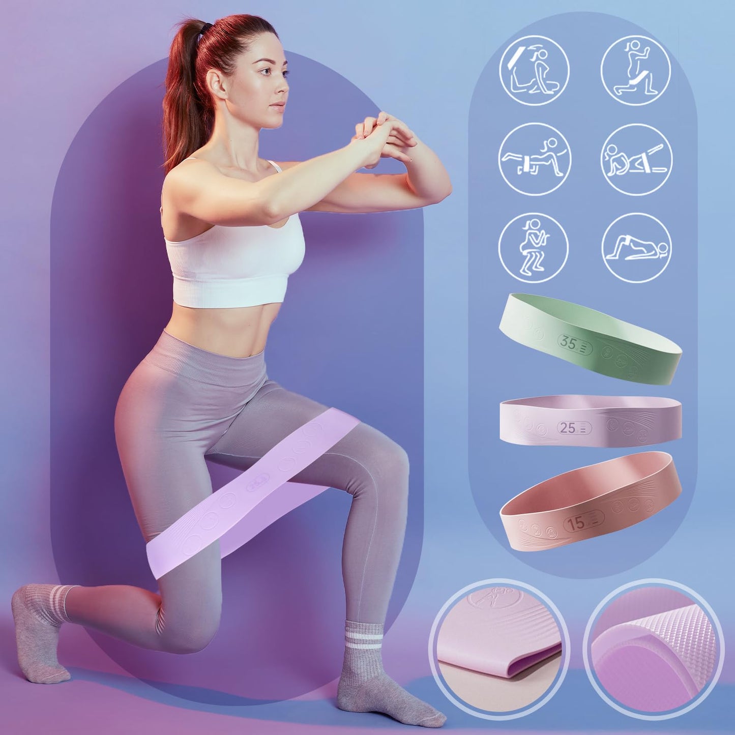EgoNova Pilates Ring Set includes a 14-inch Magic Circle with dual padded handles, Pilates Mini Ball, and Resistance Bands (15, 25, 15.9 kg) for strength, flexibility, stability, and body toning (Blue).