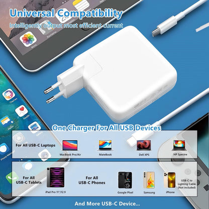 67W USB C Charger, Qiyezinuo Mac Book Charger compatible with MacBook Pro and MacBook Air with USB-C port, iPad Pro and all Type-C devices.