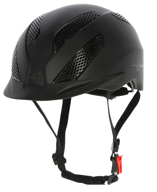 Kerbl Covallerio riding helmet eXite, disc system, fast-click closure, unisex L/XL, black