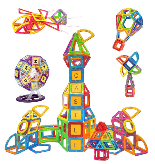 CONDIS Magnetic Building Blocks 160 Pieces, Magnetic STEM Building Set, Creative Educational Toy for Montessori Preschool Learning for Boys and Girls 3 Years and Up