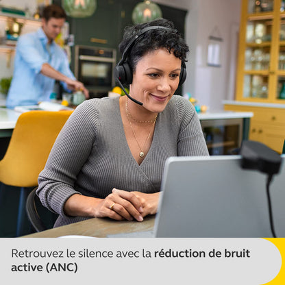 Jabra Evolve2 55 - wireless mono headset with charging stand Air Comfort - microphones with noise cancellation and ANC - compatible with all UC platforms like Zoom and Google Meet - Black