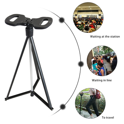 ALEVMOOM walking cane with seat, folding chair, portable, retractable, lightweight, for elderly individuals, outdoor travel.