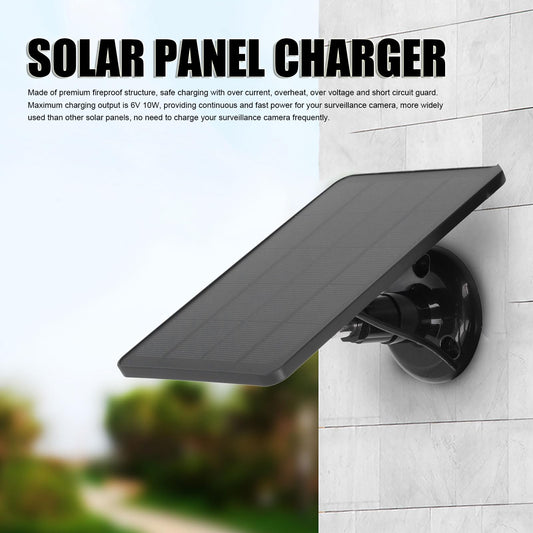 10W solar panel for Ring Spotlight Cam, Ring Stick Up Cam, IP65 waterproof, weather-resistant outdoor solar charging panel with adjustable bracket, secure