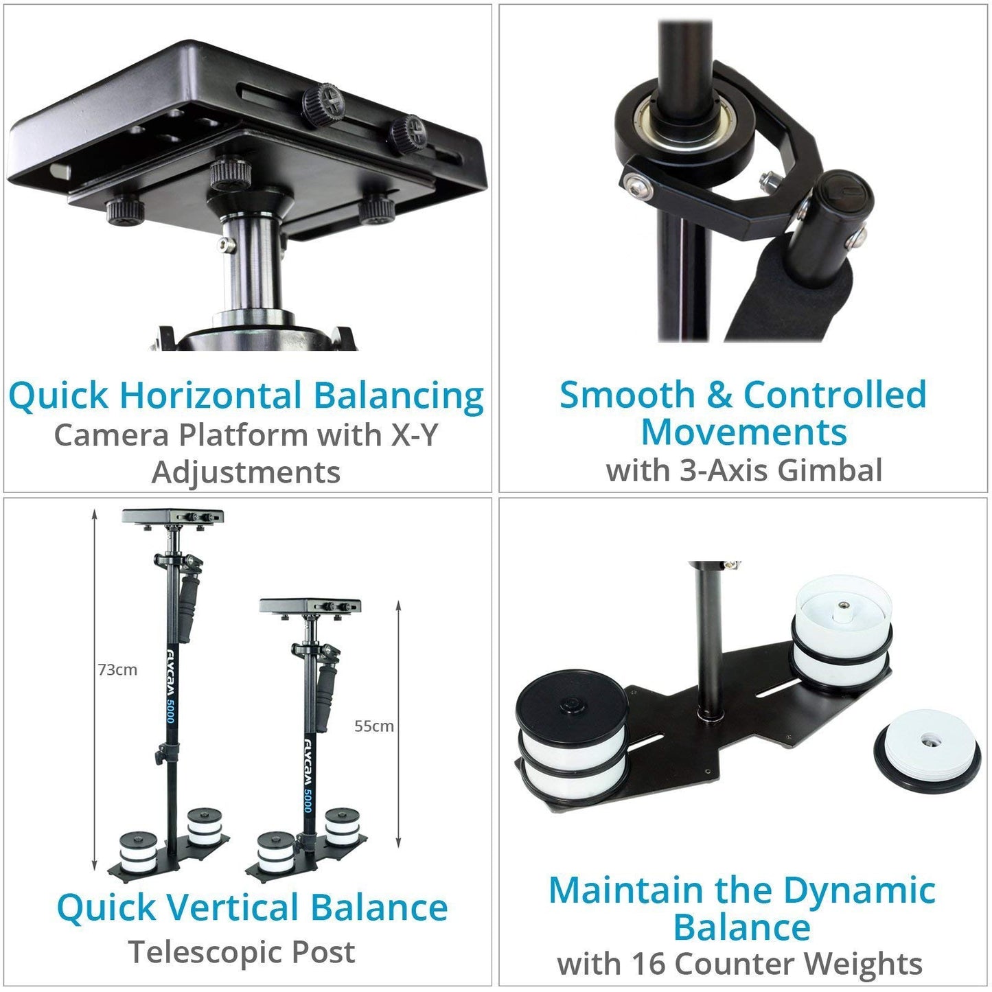 FLYCAM 5000 Video Camera Stabilizer with Comfort Arm and Steadycam Vest + FREE Table Clamp | Stabilization System for DSLR Camcorders up to 5kg/11lbs (FLCM-CMFT-KIT)