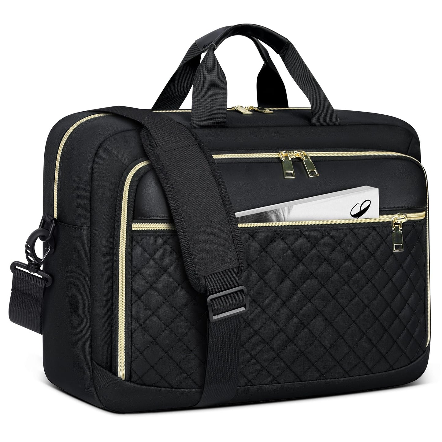 NEWHEY 17.3 Inch Laptop Bag for Women Briefcase Computer Bag Business Notebook Case Waterproof Shoulder Bag Crossbody Bag for Business Black.