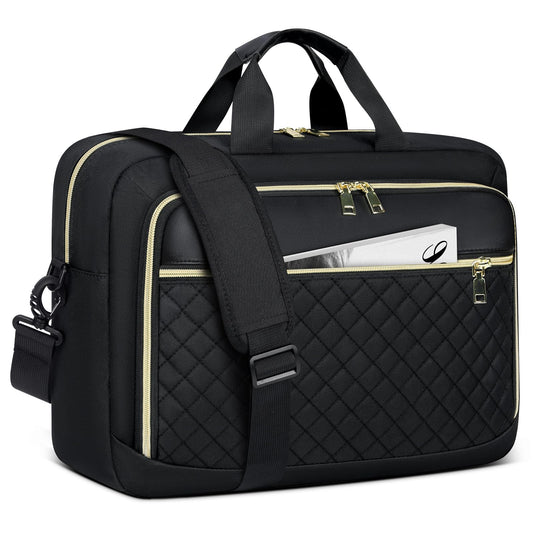 NEWHEY 17.3 Inch Laptop Bag for Women Briefcase Computer Bag Business Notebook Case Waterproof Shoulder Bag Crossbody Bag for Business Black.