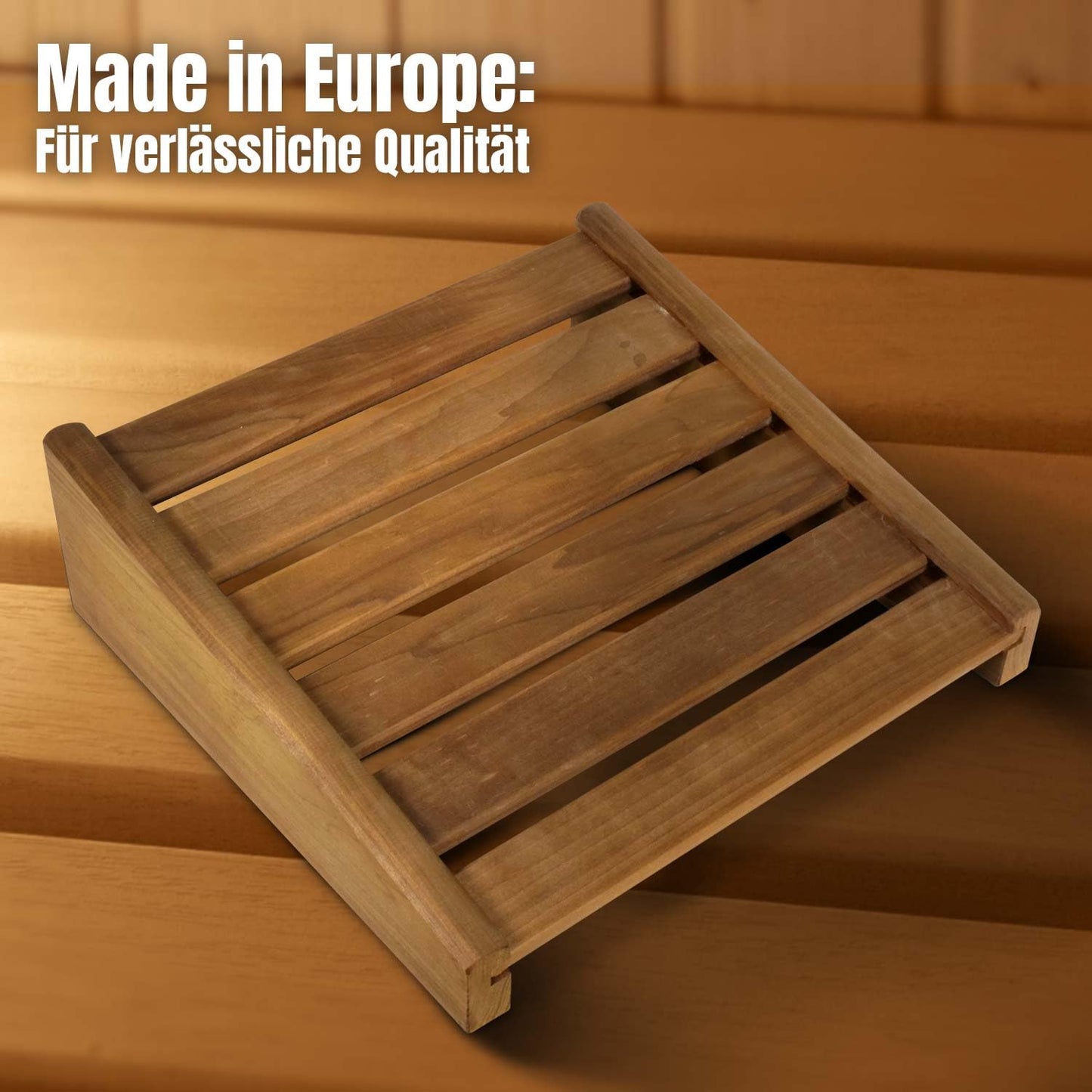 LaJa26 sauna headrest Thermo FSC aspen wood - ideal for neck and shoulders - durable - ergonomic - relaxing and long-lasting - can also be used as a back or footrest - handmade in Europe