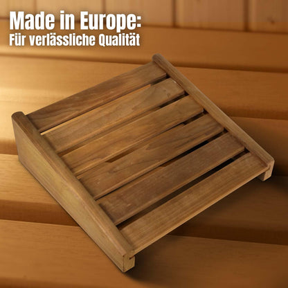 LaJa26 sauna headrest Thermo FSC aspen wood - ideal for neck and shoulders - durable - ergonomic - relaxing and long-lasting - can also be used as a back or footrest - handmade in Europe